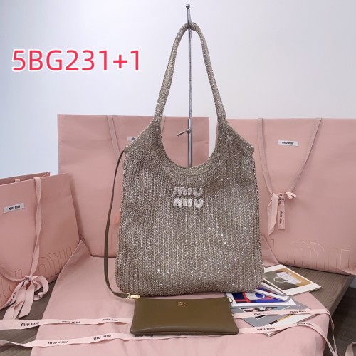 5BG231MiuMiu new sequined mesh IVY handbag