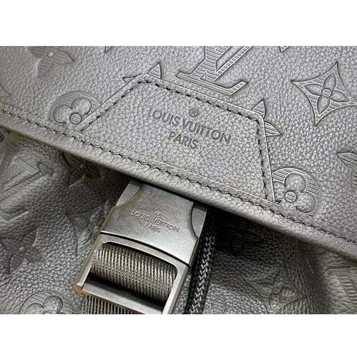 Louis Vuitton LV Unisex Trekking Backpack Monogram Shadow Calf Leather Textile Cowhide