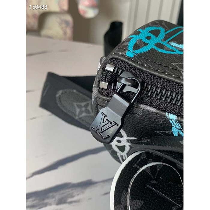 Louis Vuitton LV Unisex Keepall Bandoulière 25 Graffiti Green Monogram Coated Canvas