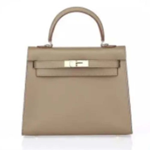 Hermes Women Mini Kelly 20 Bag Epsom Leather Silver Hardware-Grey