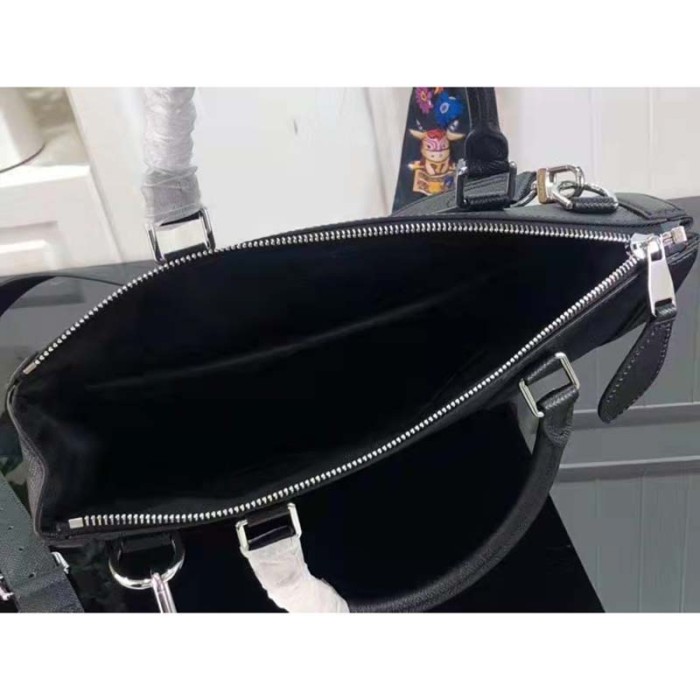 Louis Vuitton LV Unisex Vertical Tote Black Taiga Cowhide Leather Textile Lining