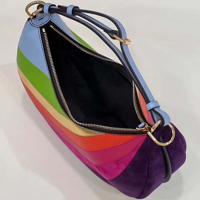 Fendi Women FF Fendigraphy Small Leather Bag Multicolor Inlay
