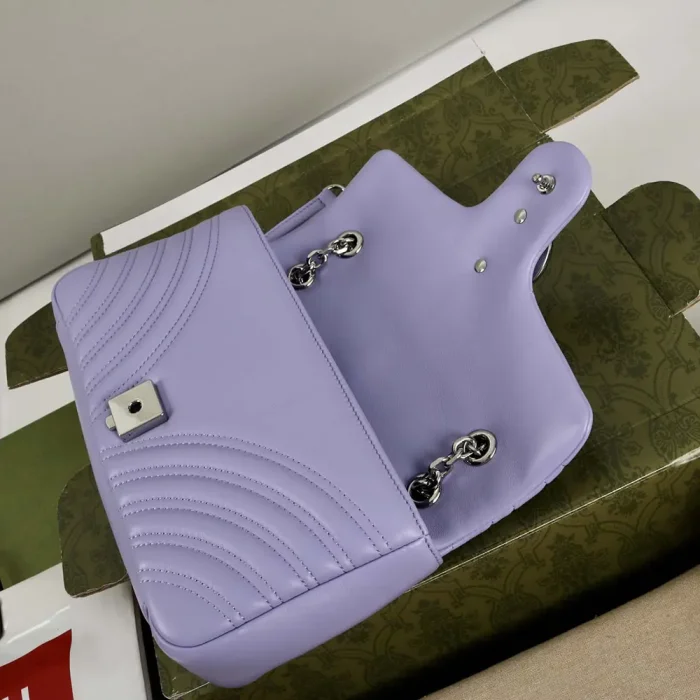Gucci Women GG Marmont Small Shoulder Bag-Purple 837280AAFA15306
