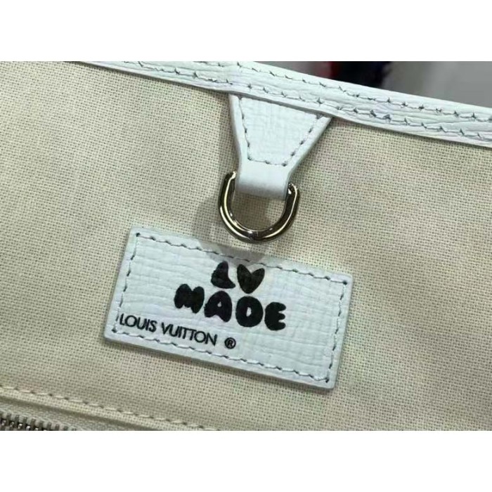 Louis Vuitton LV Unisex Tote Journey White Cowhide Leather Textile Lining