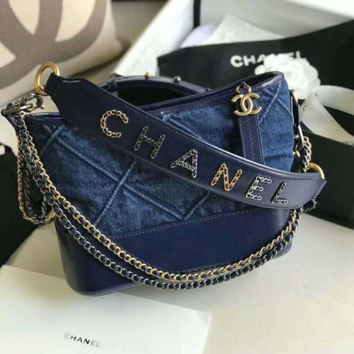 Chanel Women Chanel's Gabrielle Small Hobo Bag Denim Tweeds & Fabrics