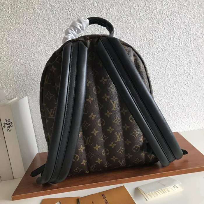 Louis Vuitton LV Unisex Palm Springs MM Backpack in Monogram Coated Canvas-Brown