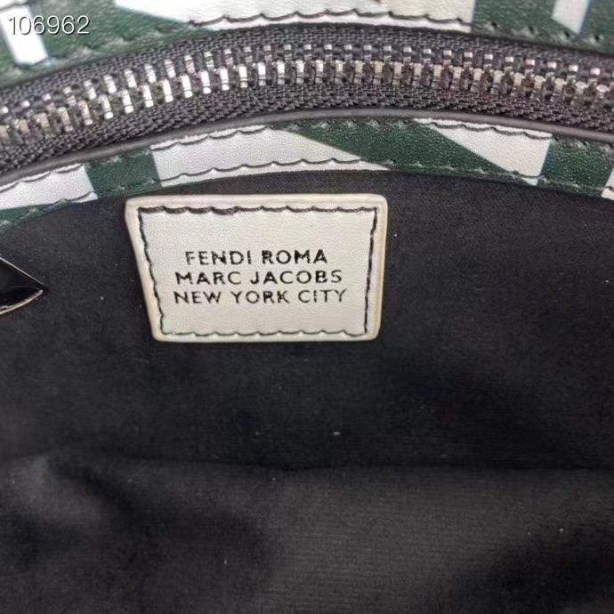 Fendi Women FF Baguette Two-Tone Leather Fendi Roma Capsule Bag