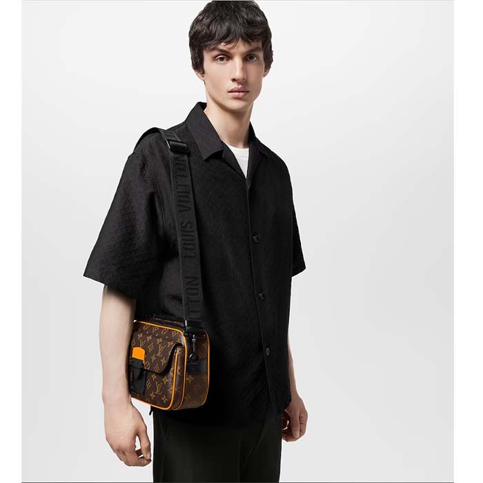 Louis Vuitton LV Unisex S Lock Messenger Radiant Sun Monogram Macassar Coated Canvas M46688