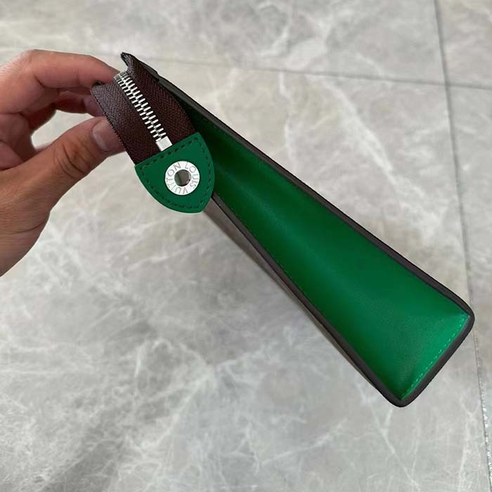 Louis Vuitton LV Unisex Pochette Voyage MM Green Monogram Macassar Coated Canvas Cowhide-Leather