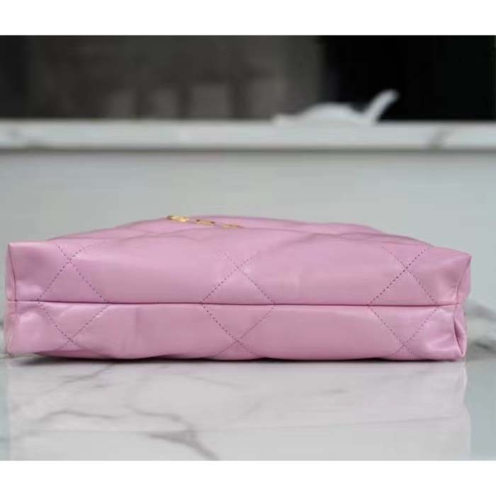 Chanel Women CC 22 Backpack Shiny Calfskin Gold-Tone Metal Lilac