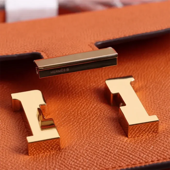 Hermes Women Constance 19 Bag Epsom Leather-Orange/Gold