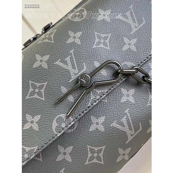 Louis Vuitton LV Unisex Steamer Messenger Monogram Eclipse Coated Canvas Cowhide Leather