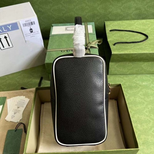 Gucci Unisex Adidas x Gucci Mini Top Handle Bag Black Leather GG Trefoil Print