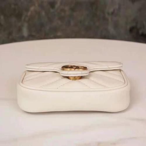 Gucci GG Women GG Marmont Matelassé Leather Super Mini Bag White Matelassé Chevron