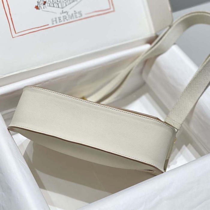 Hermes Women Jyspiere in Evercolor Leather-White/Gold