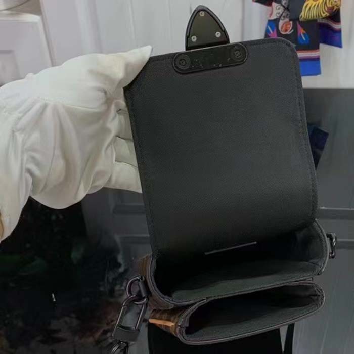 Louis Vuitton LV Unisex S-Lock Vertical Wearable Wallet Radiant Sun Monogram Macassar Coated Canvas