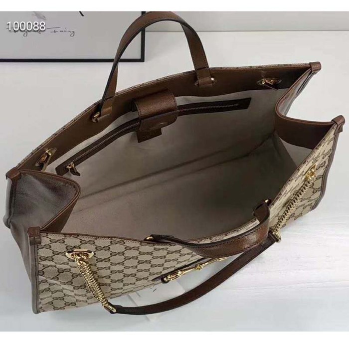 Gucci GG Unisex Gucci 1955 Horsebit Large Tote Bag-Brown