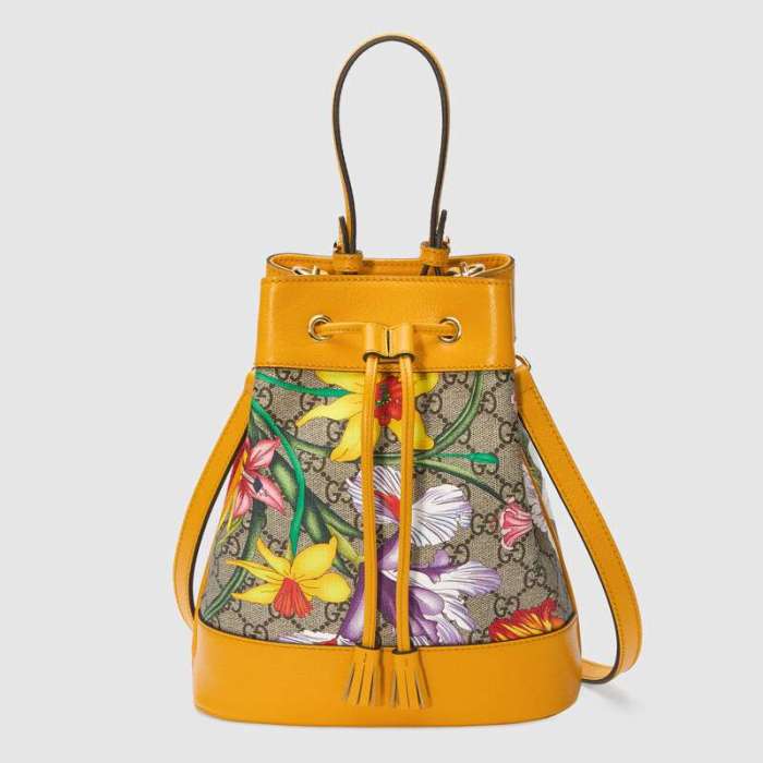 Gucci GG Women Ophidia GG Flora Small Bucket Bag