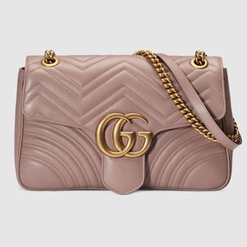 Gucci GG Women GG Marmont Medium Matelassé Shoulder Bag in Matelassé Chevron Leather