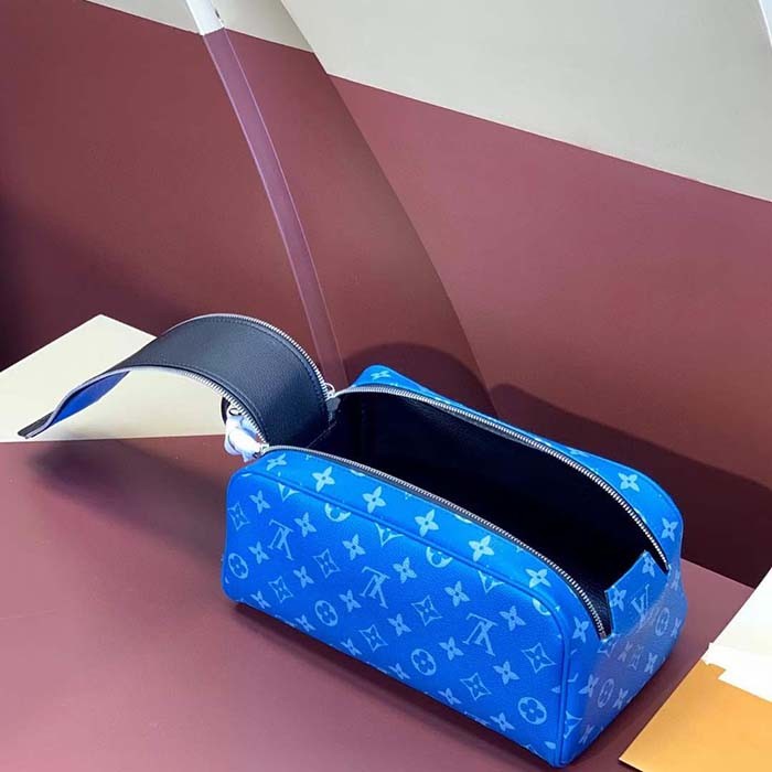 Louis Vuitton LV Unisex Dopp Kit Blue Monogram Coated Canvas M31037