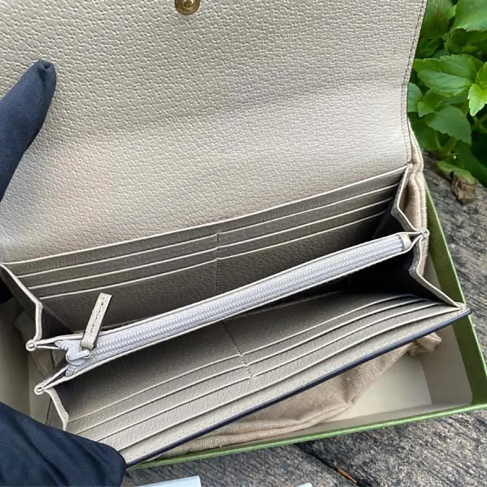 Gucci GG Unisex Ophidia Continental Wallet in GG Supreme Canvas-Beige