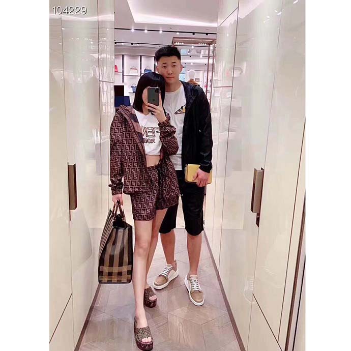 Fendi Women Fendi Sunshine Large Shopper Bag Brown Jacquard Fabric