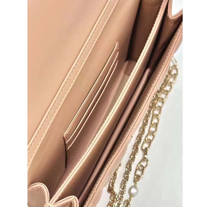 Dior Women CD Miss Dior Mini Bag Rose Des Vents Cannage Lambskin