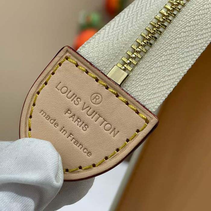 Louis Vuitton LV Unisex Toilet Pouch Peach Damierlicious Coated Canvas N40740