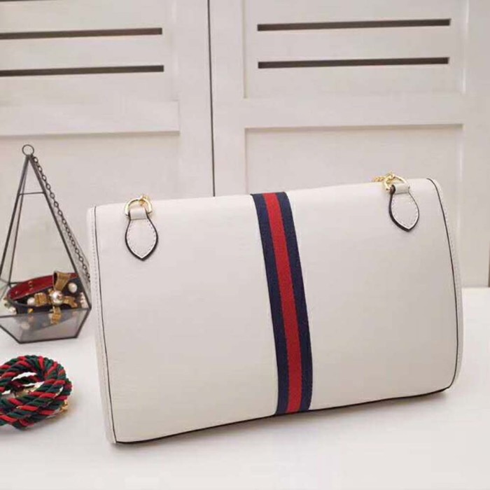Gucci GG Women Rajah Medium Shoulder Bag-White