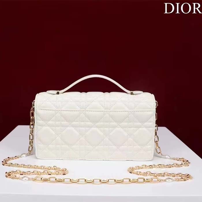 Dior Women CD Miss Dior Mini Bag Latte Cannage Lambskin
