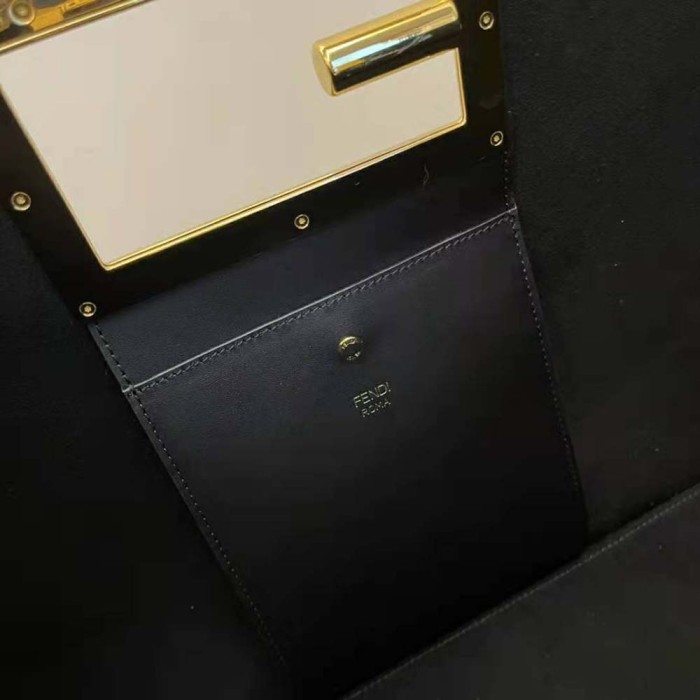 Fendi Women Way Medium Made of Camellia-Colored Leather Bag-Black