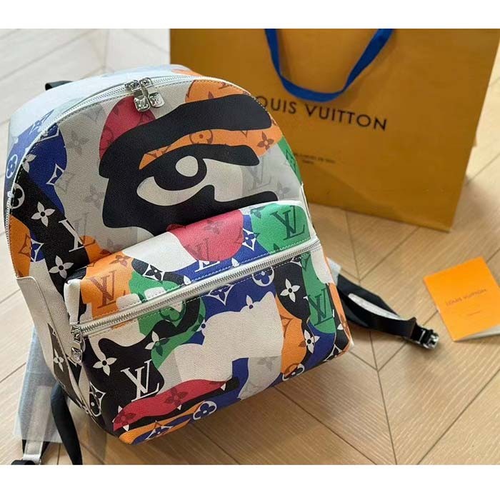 Louis Vuitton LV Unisex Discovery Backpack PM Multicolor Monogram Coated Canvas Cowhide Leather