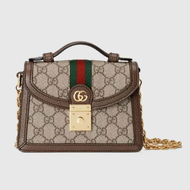 Gucci Women Ophidia Mini Top Handle Bag-Brown 696180