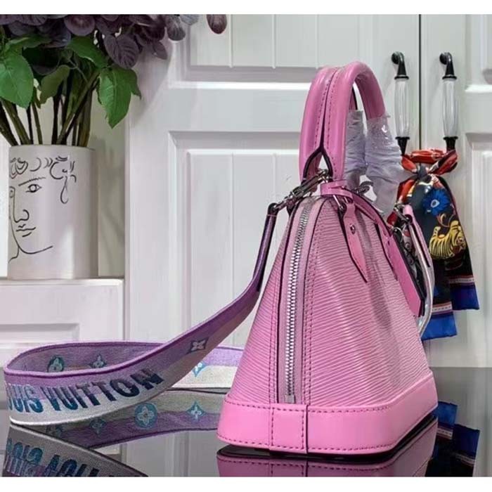 Louis Vuitton LV Women Alma BB Handbag Lilas Provence Lilac Epi Grained Cowhide Leather