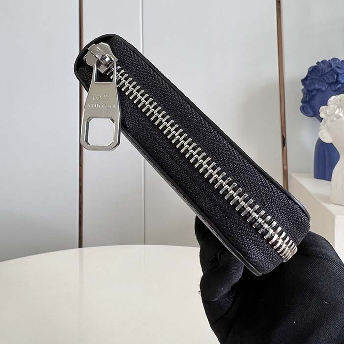 Louis Vuitton LV Unisex Zippy Organizer Monogram Eclipse Coated Canvas Cowhide Leather