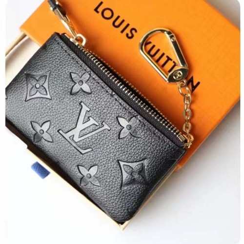 Louis Vuitton LV Unisex Key Pouch Black Monogram Empreinte Embossed Supple Grained Cowhide Leather