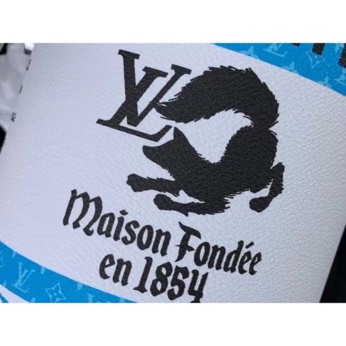 Louis Vuitton LV Unisex Paint Can Lagoon Coated Canvas Cowhide Leather