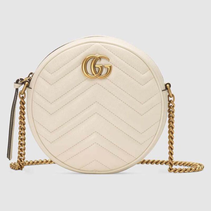Gucci GG Women GG Marmont Mini Round Shoulder Bag