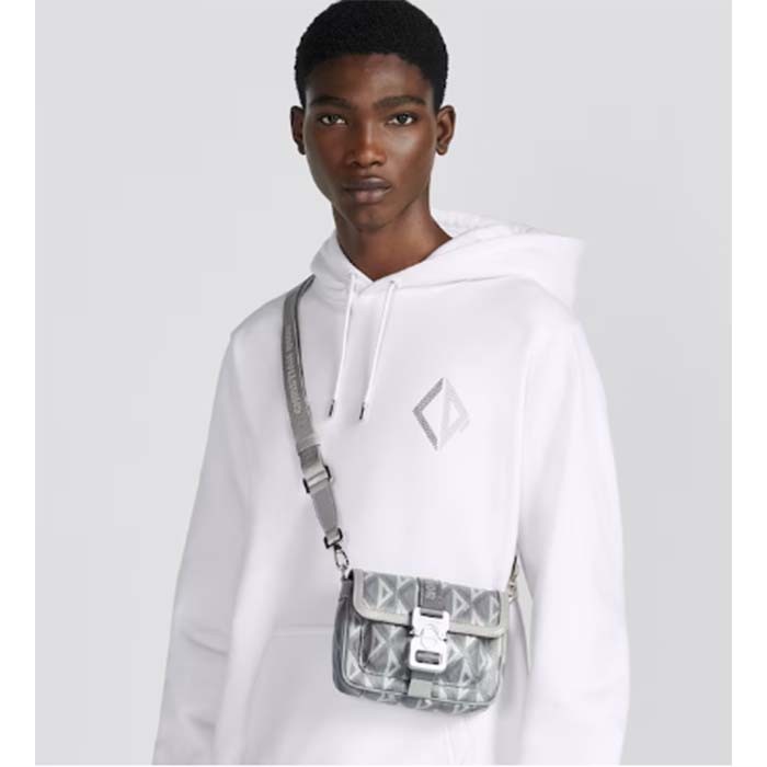 Dior Unisex Mini Hit The Road Bag Gray CD Diamond Canvas