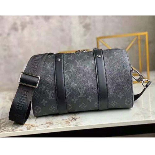 Louis Vuitton LV Unisex City Keepall Monogram Eclipse Monogram Eclipse Reverse Coated Canvas