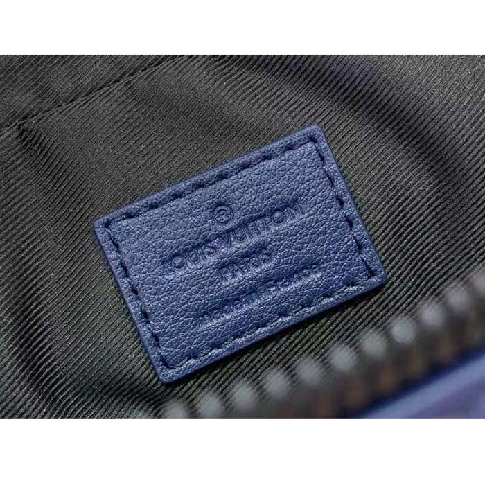 Louis Vuitton LV Unisex Trio Messenger Ink Blue White Monogram Shadow Calf Leather M24753