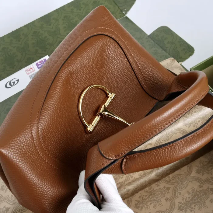 Gucci Women Softbit Medium Top Handle Bag-Brown ‎837467