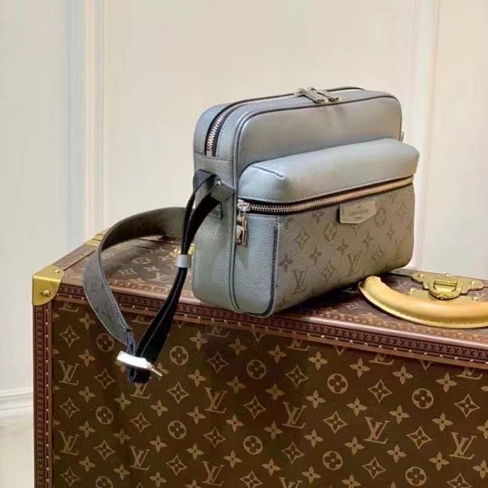 Louis Vuitton LV Men Outdoor Messenger Bag Gunmetal Gray Monogram Coated Canvas