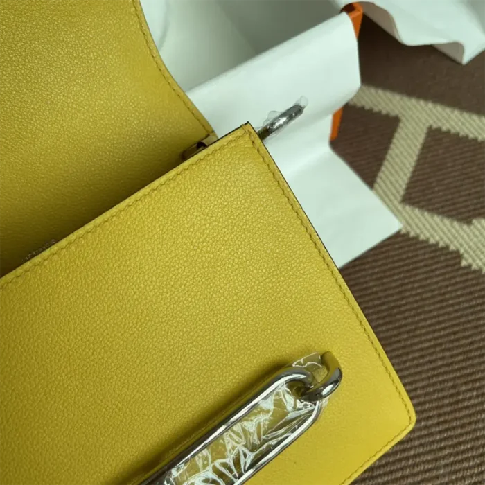 Hermes Women Roulis Mini Bag in Evergrain Calfskin-Yellow