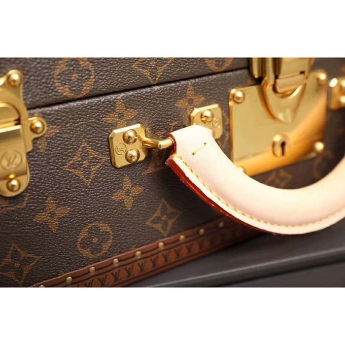 Louis Vuitton LV Unisex President Suitcase in Monogram Canvas-Brown