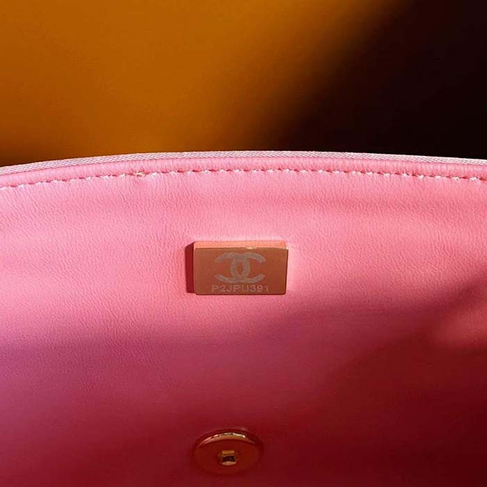 Chanel Women CC Mini Flap Bag Embroidered Satin Sequins Pink