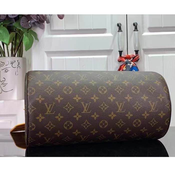 Louis Vuitton LV Unisex Soft Polochon MM Radiant Sun Monogram Macassar Coated Canvas
