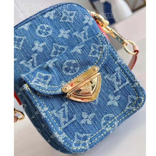 Louis Vuitton LV Unisex Fairfax Pochette Denim Blue GOTS Monogram Denim Canvas Natural Cowhide Leather