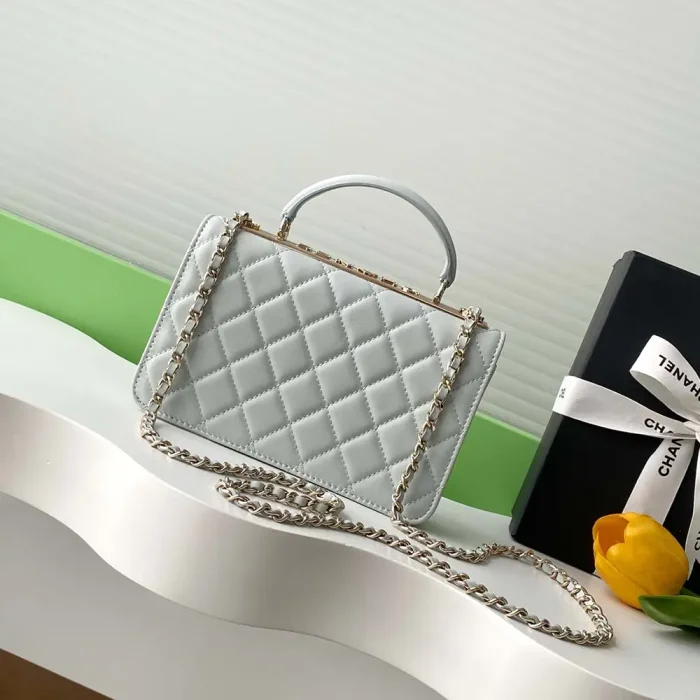 Chanel Women Wallet On Chain Lambskin Imitation Pearls Gold Metal-Light Blue