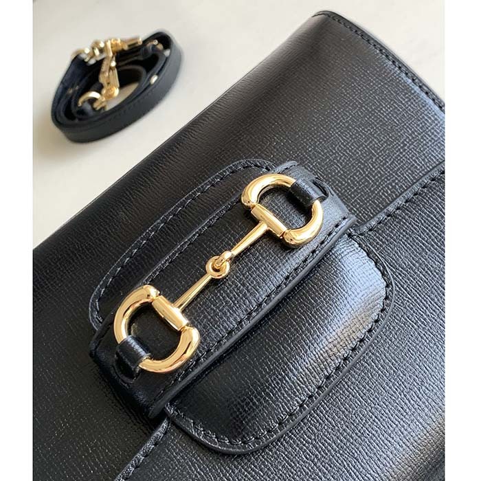 Gucci GG Women Horsebit 1955 Mini Bag Top Handle Black Leather
